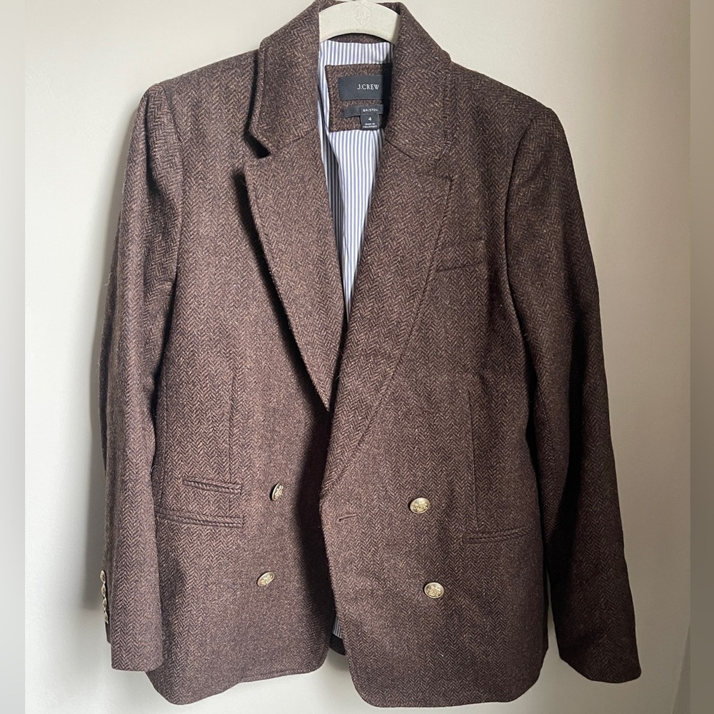 Jcrew Bristol Brown Tweed Blazer Size 4